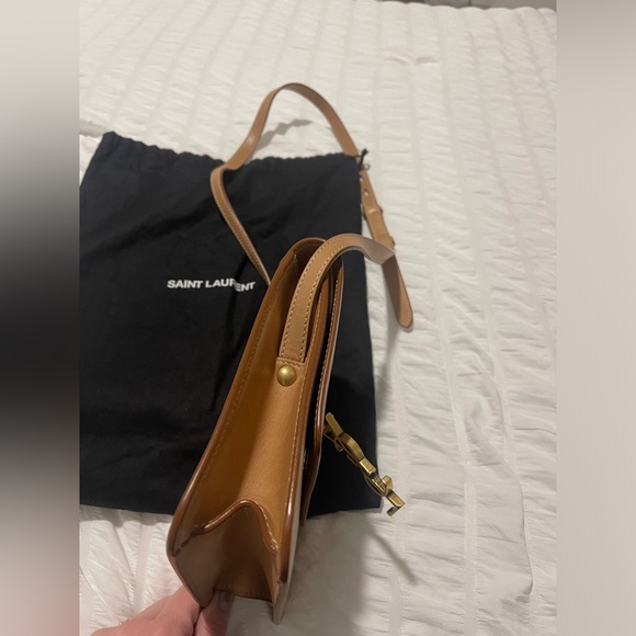 YSL Saint Laurent Kaia North/South Leather Shoulder bag vintage brown gold - Picture 4 of 6